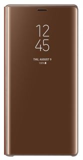 Чехол (флип-кейс) SAMSUNG Clear View Standing Cover, для Samsung Galaxy Note 9, коричневый [ef-zn960caegru]