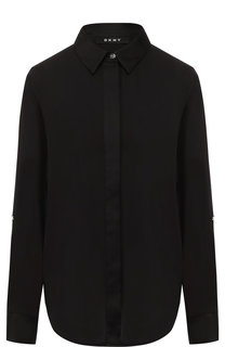 Однотонная блуза с отложным воротником DKNY