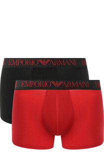 Комплект из двух хлопковых боксеров с широкой резинкой Emporio Armani