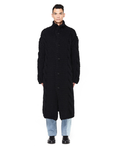 Шерстяное вязаное пальто на пуговицах Yohji Yamamoto