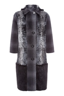 Однобортное пальто с меховой отделкой Color Temperature