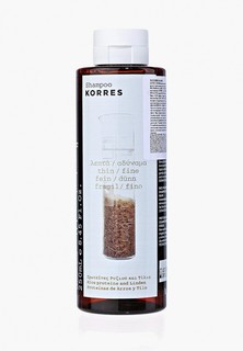 Шампунь Korres для тонких ломких волос с протеинами риса и липой 250 мл