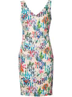 Kenna tropical print V-neck dress Nicole Miller