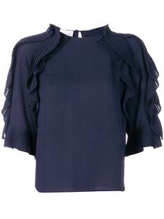 блузка с отделкой плиссированными оборками Edward Achour Paris