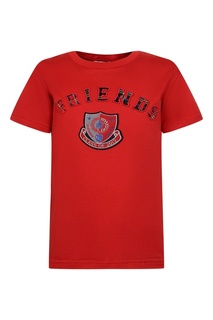 Красная футболка с нашивками Dolce&Gabbana Kids