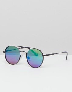 Черные круглые солнцезащитные очки ASOS DESIGN - Черный