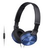 Гарнитура SONY MDR-ZX310AP, накладные, голубой, проводные