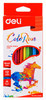 Карандаши цветные Deli ColoRun EC00100 трехгран. пластик 12цв. коробка/европод.