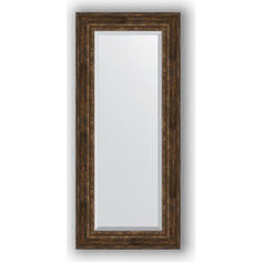 Зеркало с фацетом в багетной раме поворотное Evoform Exclusive 67x152 см, состаренное дерево с орнаментом 120 мм (BY 3560)