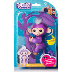 FINGERLINGS Интерактивная обезьянка МИА (фиолетовая), 12см (3704A)