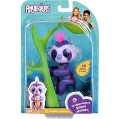 FINGERLINGS Интерактивный ленивец МАРДЖ (пурпурный), 12 см (3752)