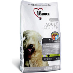 Сухой корм 1-ST CHOICE Adult Dog Hypoallergenic Potatoes & Duck Formula с уткой и картофелем для собак с чувствительным ЖКТ 2,72кг (102.323)