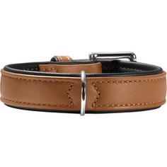 Ошейник Hunter Collar Canadian Elk 50 (37-43см) кожа лося коньячно-черный для собак