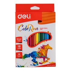 Карандаши цветные Deli ColoRun EC00110 трехгран. пластик 18цв. коробка/европод.