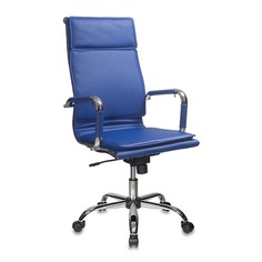 Кресло руководителя БЮРОКРАТ CH-993, на колесиках, искусственная кожа, синий [ch-993/blue]