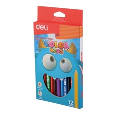 Карандаши цветные Deli EC00600 Color Kids трехгран. 12цв. Jumbo коробка/европод.