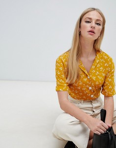 Блузка с цветочным принтом New Look - Желтый