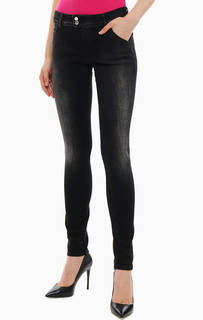Черные зауженные джинсы с декоративными нашивками X-H-K-Fit Met