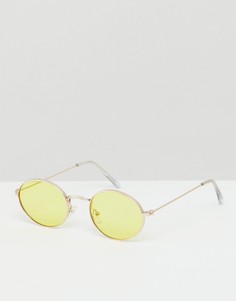 Овальные солнцезащитные очки ASOS DESIGN - Серебряный