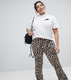 Расклешенные брюки с леопардовым принтом Daisy Street Plus - Мульти