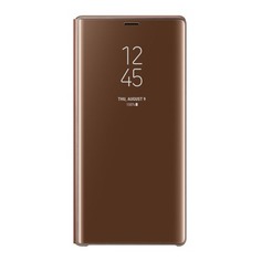 Чехол (флип-кейс) SAMSUNG Clear View Standing Cover, для Samsung Galaxy Note 9, коричневый [ef-zn960caegru]