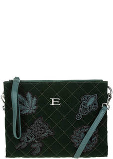 Бархатный клатч зеленого цвета с оригинальным декором Ermanno Ermanno Scervino