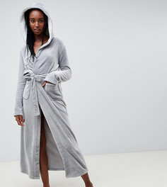 Мягкий флисовый халат с контрастной подкладкой ASOS DESIGN Tall - Серый