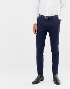 Темно-синие супероблегающие брюки с добавлением шерсти Twisted Tailor - Темно-синий
