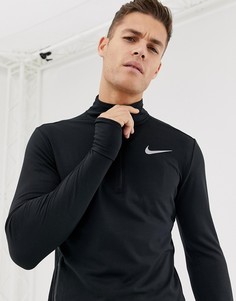 Черный свитшот с короткой молнией Nike Running Sphere Element 2.0 928557-010 - Черный