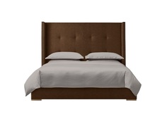 Мягкая кровать greystone 200*200 (myfurnish) коричневый 226.0x130x212 см.