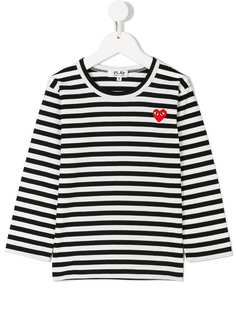 Comme Des Garçons Play Kids полосатый топ с нашивкой