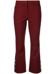 Derek Lam 10 Crosby Cropped Flare Trouser with Button Slit Hem Detail