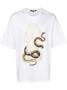 Roberto Cavalli футболка с принтом змеи