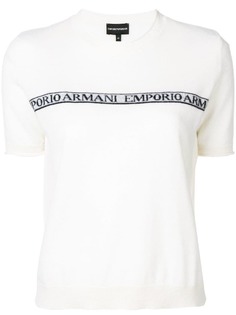 Emporio Armani джемпер вязки интарсия с логотипом