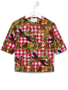 Gucci Kids футболка с принтом животных