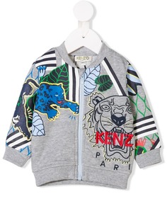 Kenzo Kids толстовка на молнии с принтом