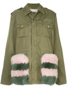 Tu Es Mon Trésor fox fur trim field jacket