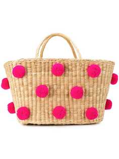 Nannacay woven pom pom bag