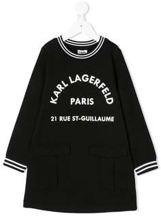 Karl Lagerfeld Kids платье-толстовка с принтом логотипа