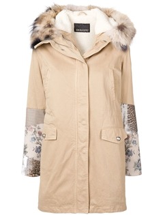 Ermanno Ermanno пальто с сетчатыми вставками на рукавах