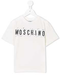 Moschino Kids футболка с принтом логотипа и булавок