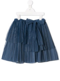 Douuod Kids bow waist crepe skirt