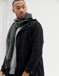Черный фактурный шарф ASOS DESIGN - Черный