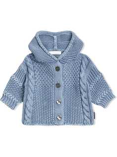 Burberry Kids Contrast Knit Cotton Hooded Jacket