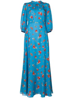 Vilshenko расклешенное платье с цветочным принтом