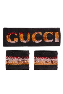 Повязка и напульсники с пайетками Gucci