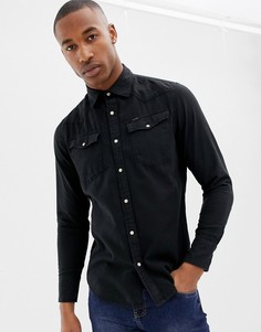 Черная приталенная рубашка G-Star 3301 - Черный