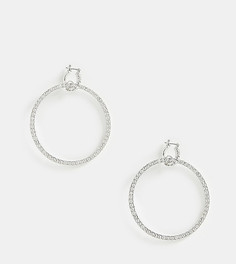 Серебристые серьги-кольца с камнями ALDO Cardoria - Серебряный