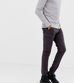 Черные выбеленные брюки скинни с карманами карго ASOS DESIGN Tall - Черный