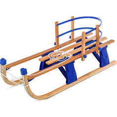 Складные деревянные санки Small Rider со съемной спинкой Fold Compact (синий)